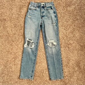 EUC I PacSun Distressed Dad Jeans I Size  I Light Wash